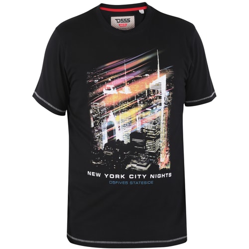 D555 Camborne New York City Nights Printed T-Shirt Black